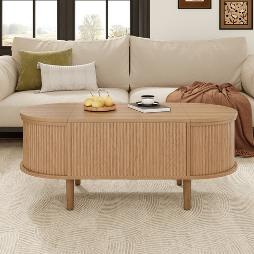 Lift oval coffee table with - table,