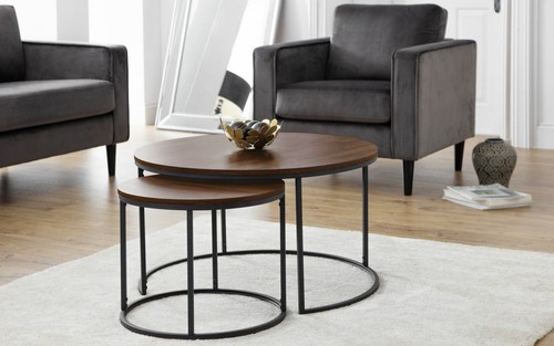Set round walnut - set,