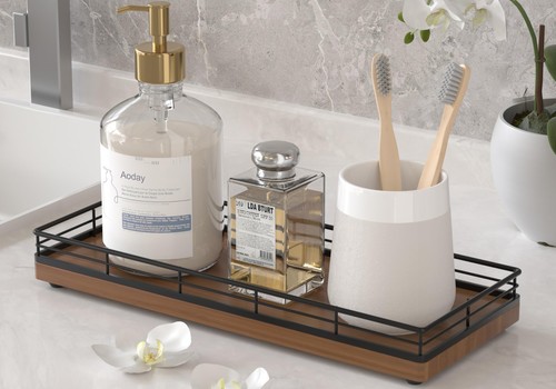 Wooden decorative tray - 11.2", l