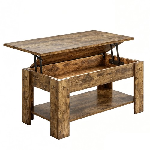 Wooden lift top coffee - wooden, up