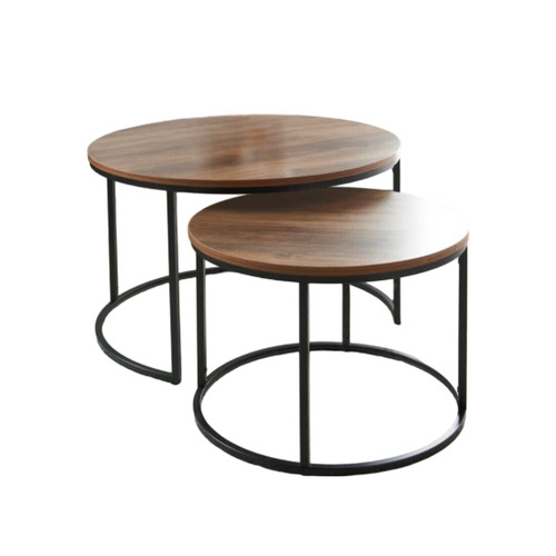 Round coffee table - coffee,