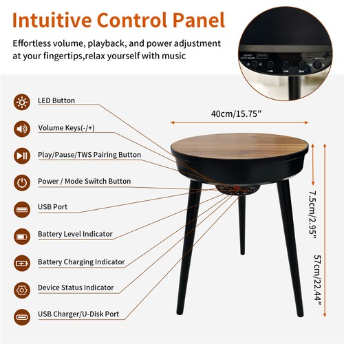 Smart round coffee table side - coffee,